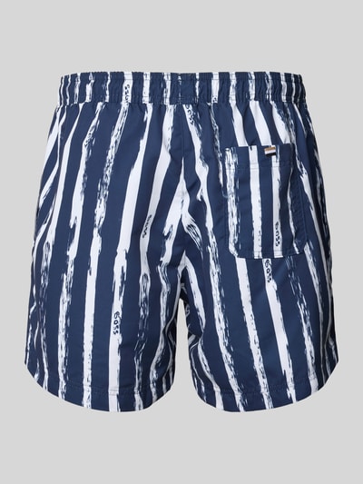 BOSS Regular fit zwembroek met mesh-inzet Marineblauw - 3