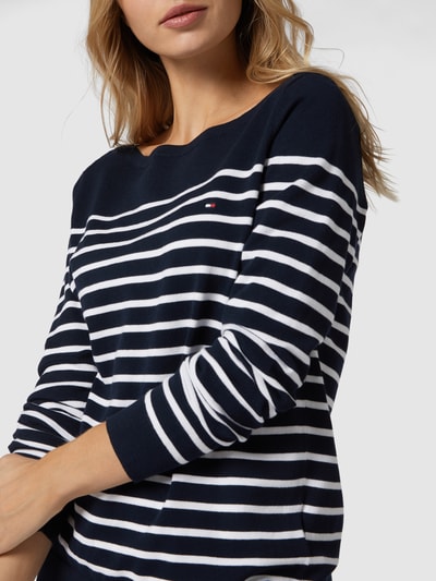 Tommy Hilfiger Pullover met streepmotief Donkerblauw - 3