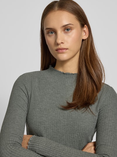 Only Slim Fit Langarmshirt mit Viskose-Anteil Modell 'LEMMA' Stein 3