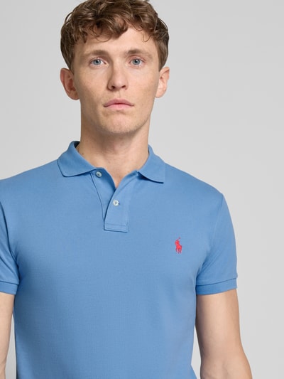 Polo Ralph Lauren Poloshirt mit Label-Stitching Jeansblau 3