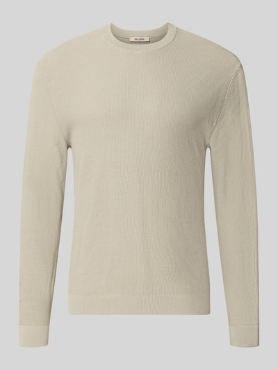Produktfoto, Regular Fit Pullover aus reiner Baumwolle Modell 'TONY' von ONLY & SONS, cremefarben, feinstrukturiertes Strickmuster