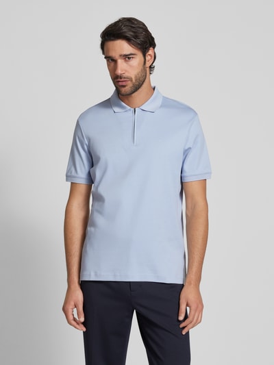 CK Calvin Klein Slim Fit Poloshirt mit Logo-Stitching Modell 'LIQUID TOUCH' Hellblau 4