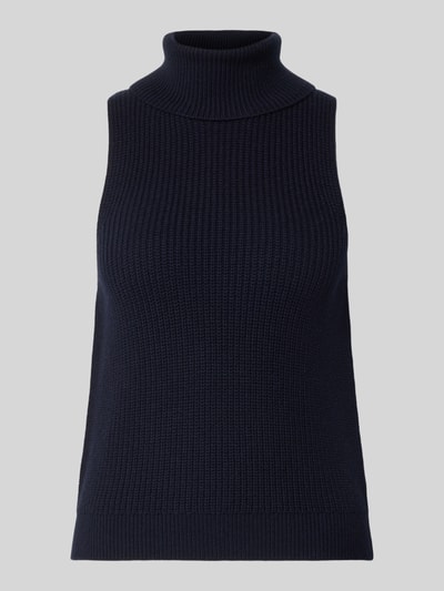 Productfoto, donkerblauwe spencer van Style Icon Collection, puur katoen, getailleerd, col, riblook, ruglengte maat 34: 49 cm