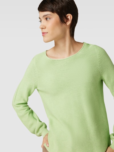 Christian Berg Woman Gebreide pullover met boothals Grasgroen gemêleerd - 3