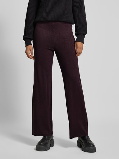 Vero Moda Wide leg gebreide broek met elastische band, model 'NALINA' Grafiet - 4