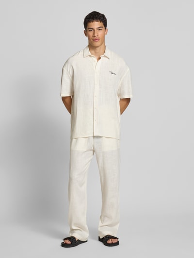 Pegador Relaxed Fit Freizeithemd aus Viskose-Leinen-Mix Modell 'Salwa' Ecru 1
