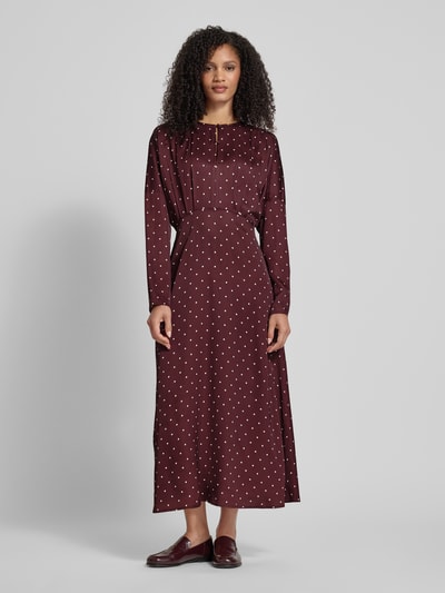 Jake*s Collection Maxi-jurk met druppelvormige hals Aubergine - 4