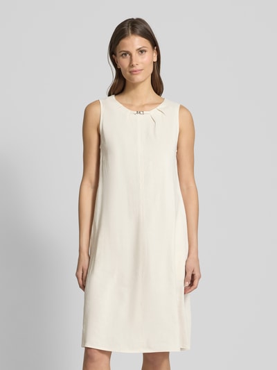 Marc Cain Knielanges Leinenkleid mit Label-Applikation Sand 4