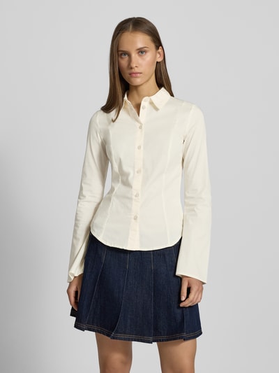 Review Hemdbluse mit Knopfleiste Weiss 4