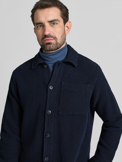 SELECTED HOMME Regular fit overhemdjack van puur biologische katoenmix, model 'REGFRED' Marineblauw - 3