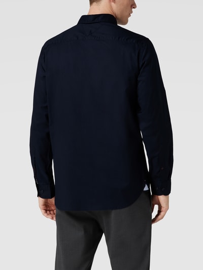 Tommy Hilfiger Freizeithemd mit Logo-Stitching Modell 'CORE FLEX POPLIN' Marine 5