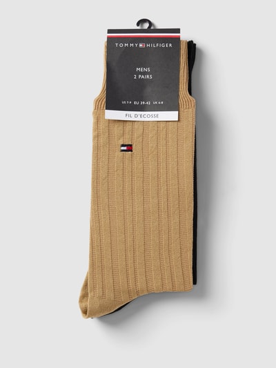 Tommy Hilfiger Sokken met logostitching in een set van 2 paar Camel - 3