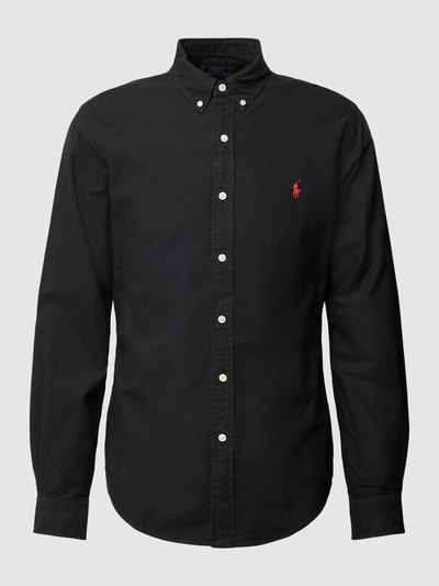 Polo Ralph Lauren Slim fit vrijetijdsoverhemd met labelstitching Zwart - 2