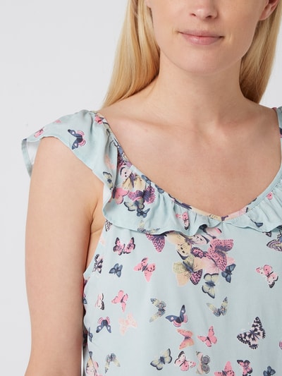 Only Blousetop met all-over motief, model 'Nova Life' Rietgroen - 3