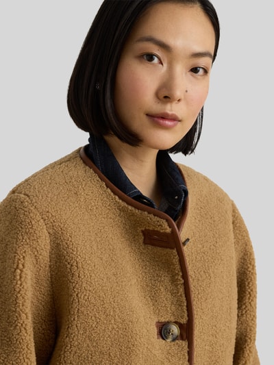 Lauren Ralph Lauren Teddyjacke mit kontrastierenden Paspeln Camel 3