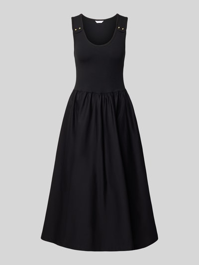 Produktfoto, schwarzes A-Linie Freizeitkleid aus Viskose-Mix von Tommy Hilfiger, glatte Textur, Damen Freizeitkleid