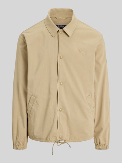 Productfoto, Regular Fit Blouson uit katoenmix model 'SEERSUCKER' van Polo Ralph Lauren, beige, gestreept, gladde twill-stretch textuur