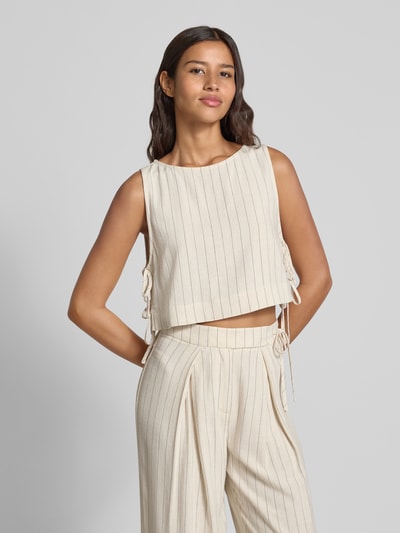 INFLUENCER'S CHOICE BY P&C* Top bluzkowy o kroju regular fit z bocznym sznurowaniem Piaskowy 4