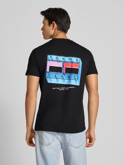 Tommy Jeans Regular Fit T-Shirt aus reiner Baumwolle Black 4