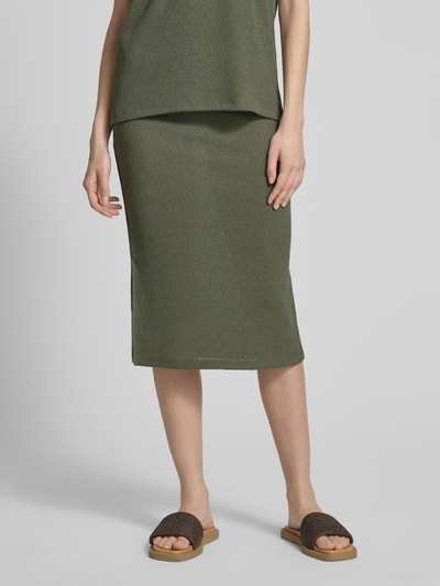 Soyaconcept Midirock mit Seitenschlitzen Modell 'Delia' Dunkelgruen 4