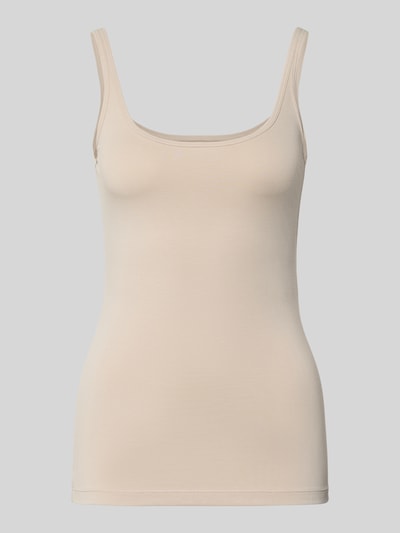Produktfoto, Tanktop Steppnähten Modell 'DAILY' von Opus aus Baumwollmischung mit Elasthan, unifarbenes Design, körpernaher Schnitt, Rückenlänge 52 cm
