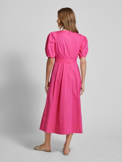 Ted Baker Midi-jurk met pofmouwen, model 'LEDRA' Felroze - 5