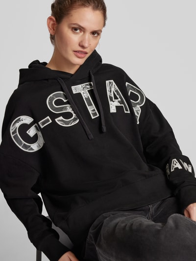 G-Star Raw Oversized Hoodie mit Label-Statement Black 3