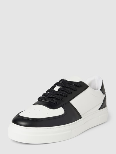 SELECTED HOMME Leren sneakers in effen design, model 'HARALD' Zwart - 1