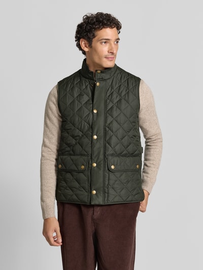 Barbour Slim Fit Weste mit Logo-Stitching Modell 'NEW LOWERDALE' Dunkelgruen 4