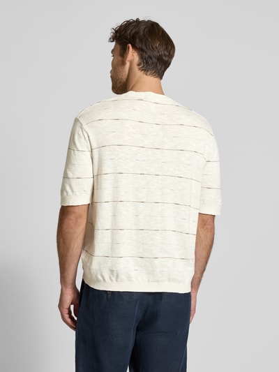 SELECTED HOMME Regular Fit Strickshirt aus Baumwoll-Leinen-Mix Modell 'BERG SUN' Sand 5