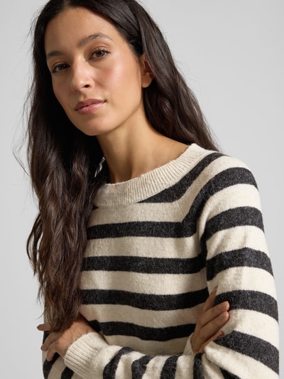 Vero Moda Regular Fit Strickpullover mit Raglanärmeln Modell 'DOFFY' Beige 3