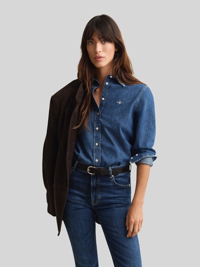 GANT Relaxed Fit Jeansbluse aus reiner Baumwolle Jeansblau 4