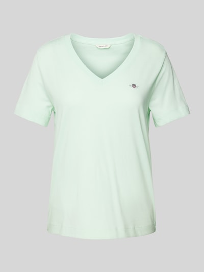 Gant T-Shirt mit Label-Stitching Mint 2