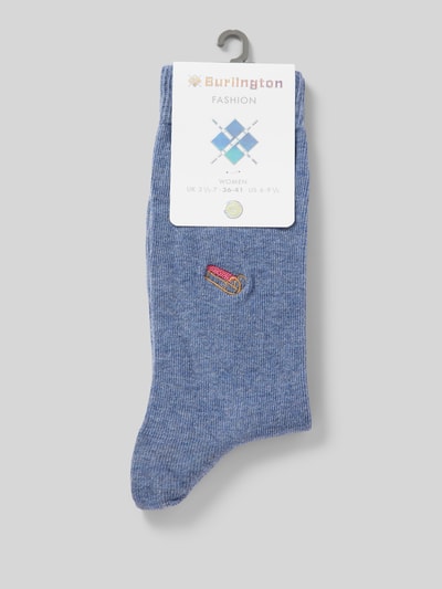 Burlington Socken mit Label-Detail Modell 'BRIT' Hellblau 3