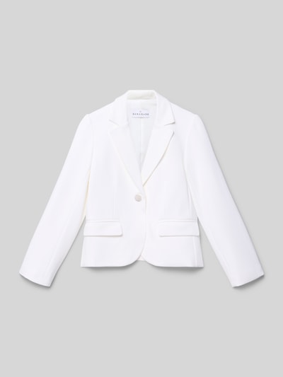 Produktfoto, Regular Fit Blazer aus Viskose-Mix von DANAMADE, mieszanka wiskozy, krój regular fit, kołnierz z połami, zapięcie na guzik, kieszenie z wypustkami, kolor biały, długość tyłu 46 cm, szerokość ramion 31 cm, długość rękawów 48 cm, rozmiar 134.