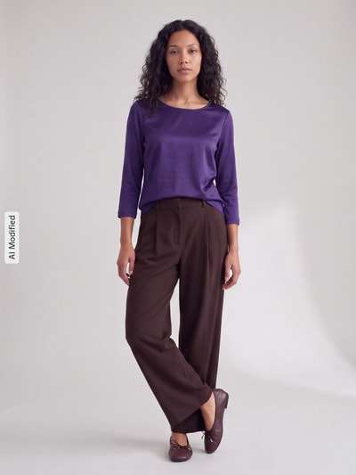 JOOP! Slim Fit 3/4-Shirt aus Viskose-Mix Modell 'Tamina' Purple 1