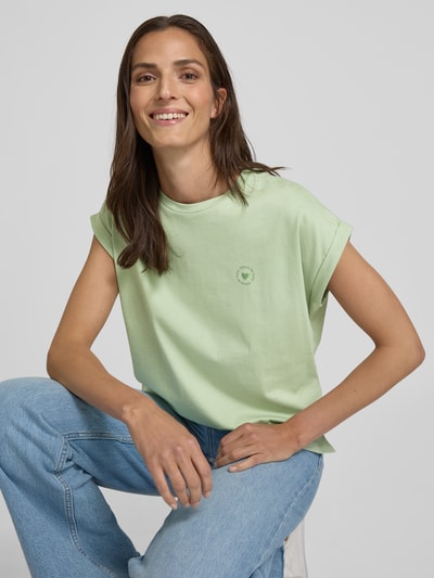 OPUS T-shirt met ronde hals, model 'Sparis' Lichtgroen gemêleerd - 3