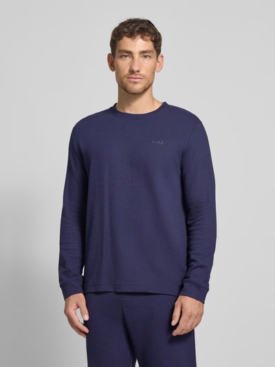 HUGO Regular Fit Langarmshirt aus Baumwoll-Mix Modell 'AUSTIN' Marine 4