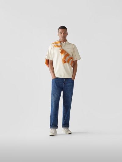 Jacquemus Poloshirt mit Label-Stitching Beige 1