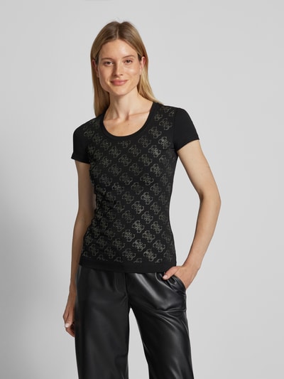 Guess T-shirt met labeldetails Zwart - 4