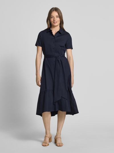 ROBE LÉGÈRE Sukienka koszulowa z wiązanym paskiem Granatowy 4