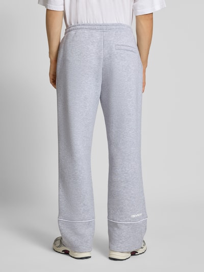 REVIEW Straight leg sweatpants met elastische band Lichtgrijs gemêleerd - 5