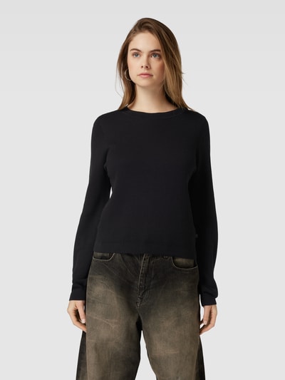 QS Gebreide pullover in effen design Zwart - 4