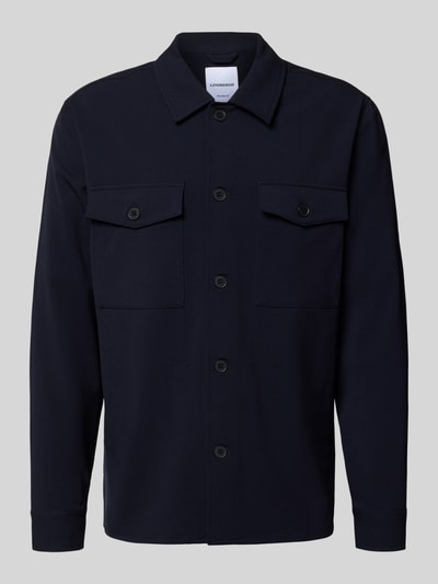 Lindbergh Overhemdjack met knoopsluiting Marineblauw - 2