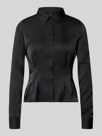 VERO MODA regular fit blouse met lange mouwen in satijnlook model 'MIRO' Zwart - 1