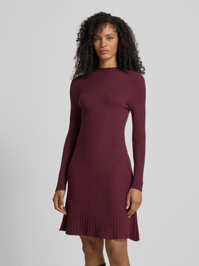 VERO MODA Leicht ausgestelltes Strickkleid aus Viskose-Mix Modell 'NANCY' Bordeaux 4