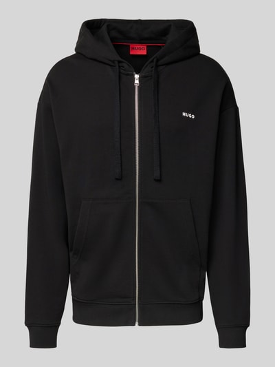 HUGO Relaxed Fit Sweatjacke aus reiner Baumwolle Modell 'DAPOZIP' Black 2