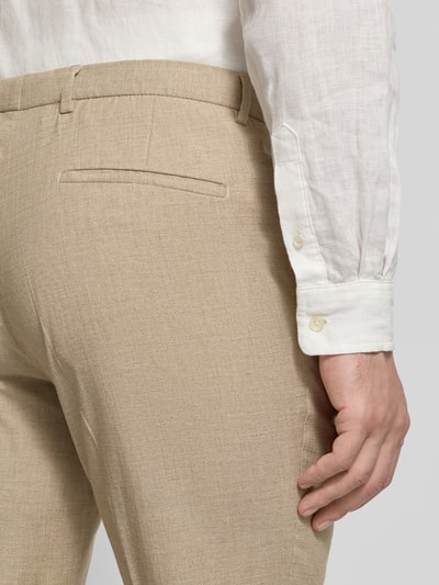 CG – CLUB of GENTS Spodnie do garnituru o kroju slim fit z efektem melanżowym model ‘Paco’ Beżowy 3