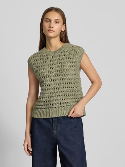 Marc O'Polo Denim Regular Fit Pullunder aus Schurwoll-Mix Khaki 4