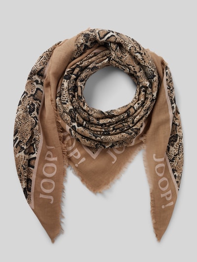 JOOP! Schal mit Label-Detail Modell 'Alma' Mud 1